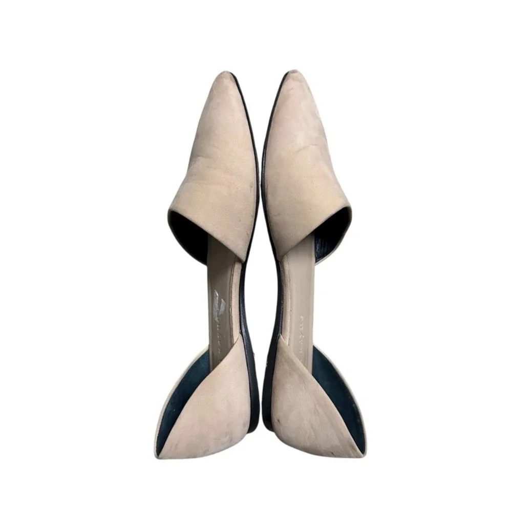 Jenni Kayne Flats Shoes Tan Suede Pointed Toe D'Orsay Business Preppy Size 39